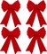 4 Pack Red Christmas Wreath Bows 18 x 12 Inches Christmas Bows Decoration Bows Xmas Tree Ornaments Bows for Christmas Tree Party Supplies